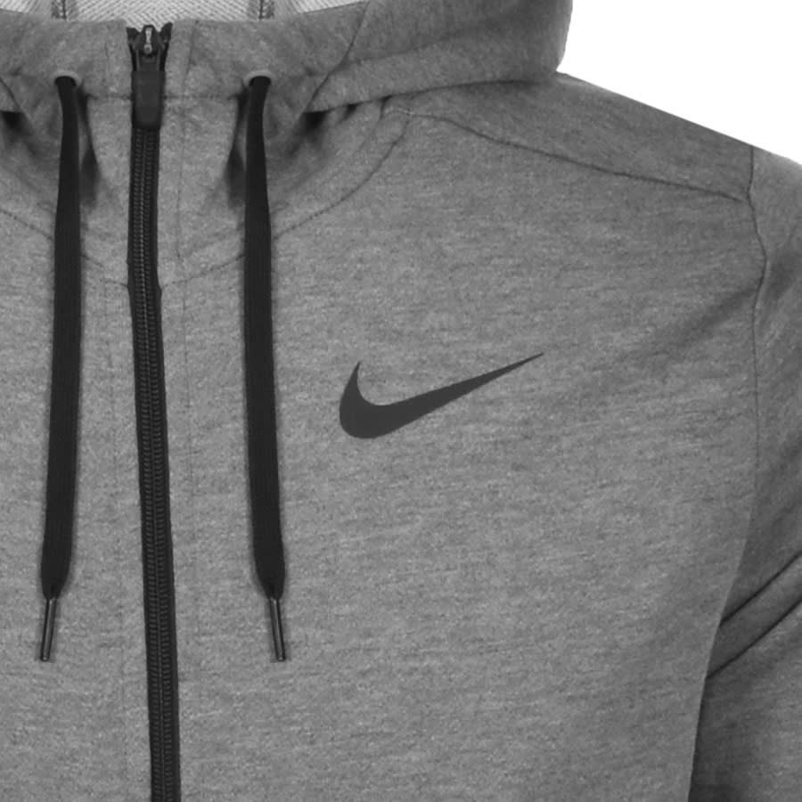 Alternative Image for ProductNike Training Full Zip Dri Fit Logo Hoodie Grey3